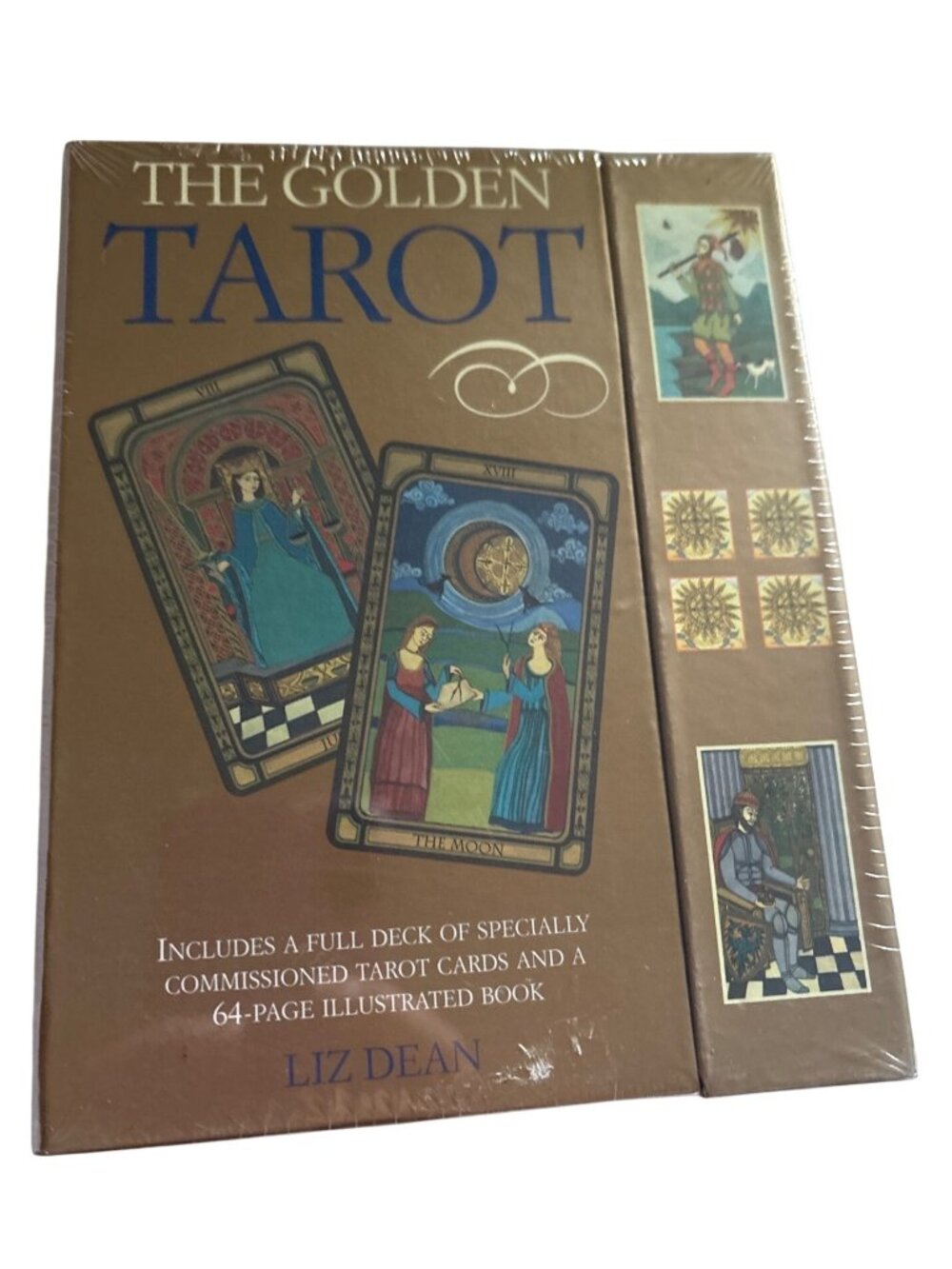 Golden Tarot Deck & Illustrated Book By Liz Dean Sealed 78 Cards 64-Page